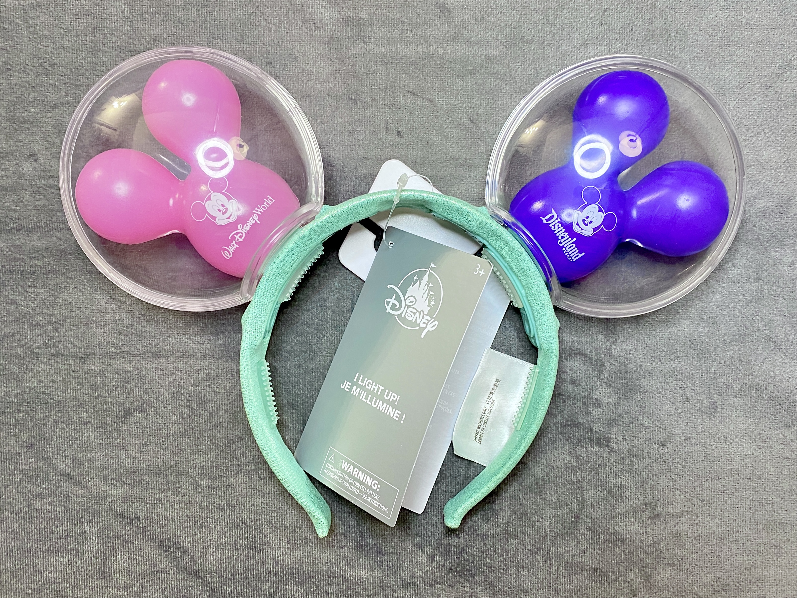 NEW Disney Pink & Purple Light Up Balloon Ears dlr 2021 downtown disney world of disney mickey mouse  main image 4